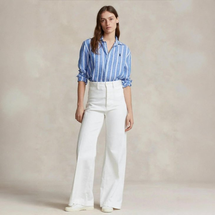 POLO RALPH LAUREN WOMEN STRIPED COTTON SHIRT