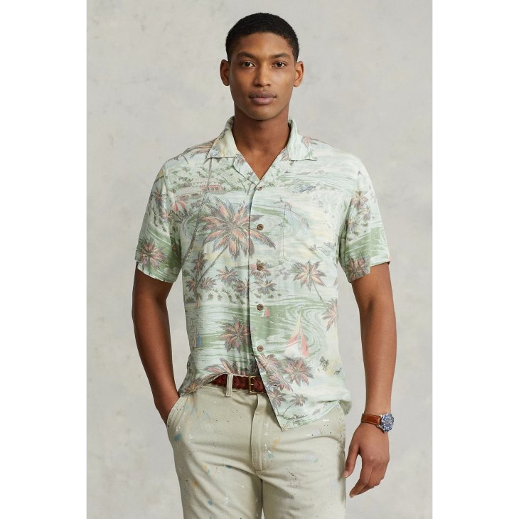POLO RALPH LAUREN CLASSIC FIT TROPICAL-PRINT CAMP SHIRT