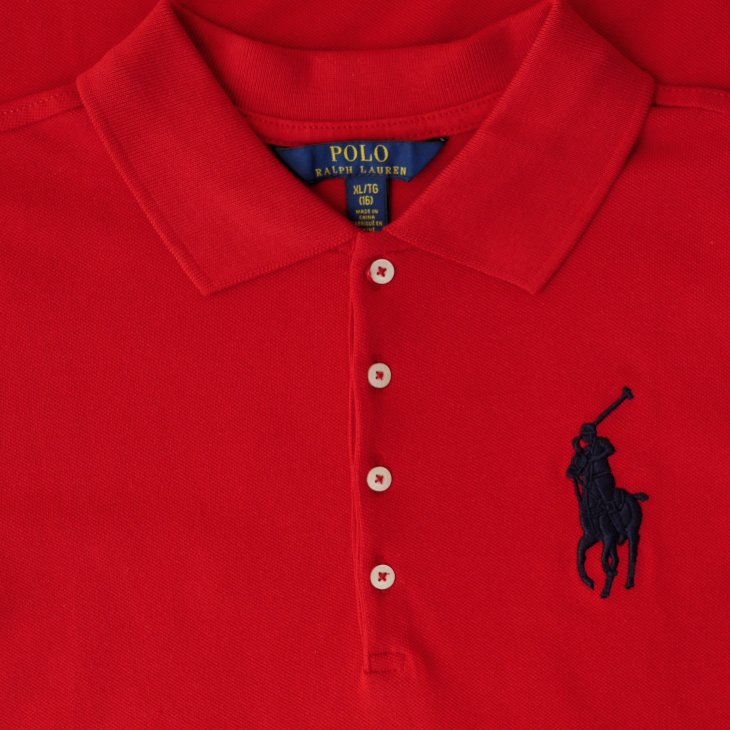 POLO RALPH LAUREN GIRLS BIG PONY COTTON MESH POLO DRESS
