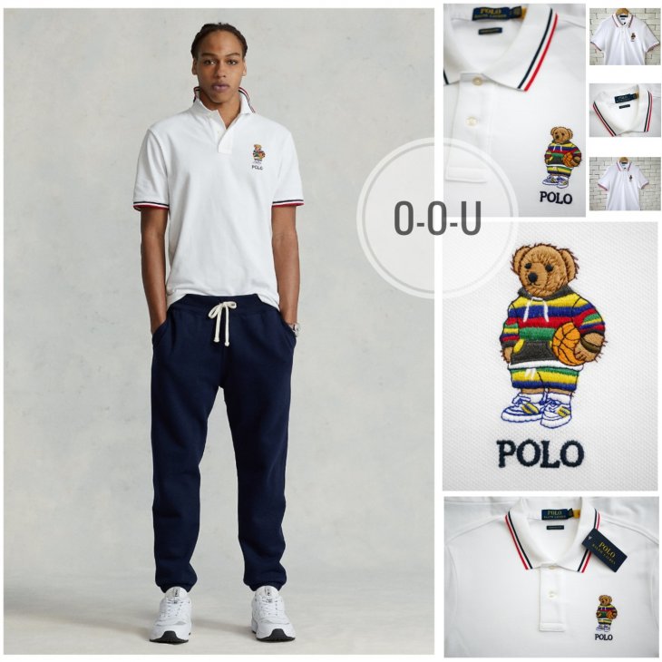 POLO RALPH LAUREN CUSTOM SLIM FIT POLO BEAR MESH POLO SHIRT
