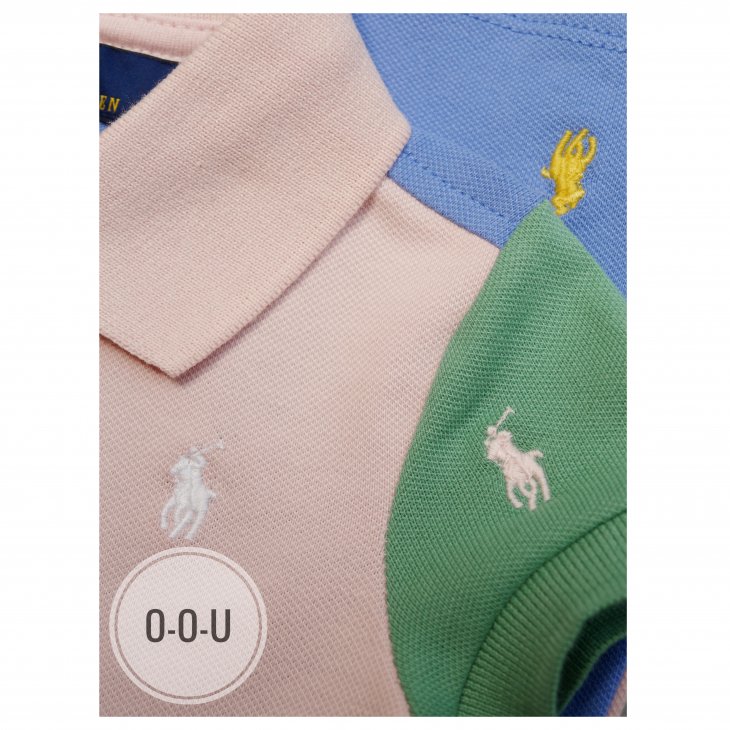 POLO RALPH LAUREN KIDS COLOR-BLOCKED PIQUE POLO DRESS