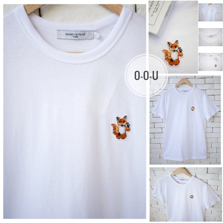 MAISON KITSUNÉ ALL RIGHT FOX PATCH CLASSIC TEE-SHIRT