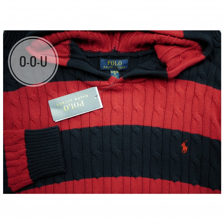POLO RALPH LAUREN GIRLS CABLE-KNIT HOODIE