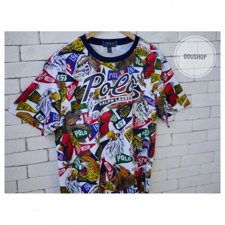POLO RALPH LAUREN BOYS COTTON YALE 2 VARSITY  PENNANT T-SHIRT