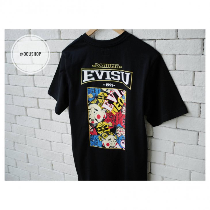 EVISU DURUMA EBISU AND TIGER COLLAGE PRINT T-SHIRT