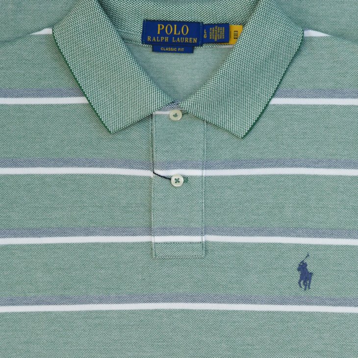 POLO RALPH LAUREN CLASSIC FIT STRIPED MESH POLO SHIRT