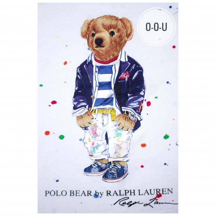 POLO RALPH LAUREN POLO BEAR KIDS PAINT SPLATTER LONG-SLEEVE T-SHIRT