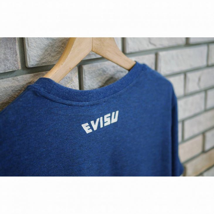 EVISU Denim Seagull Appliquéd T-shirt in Heather Blue