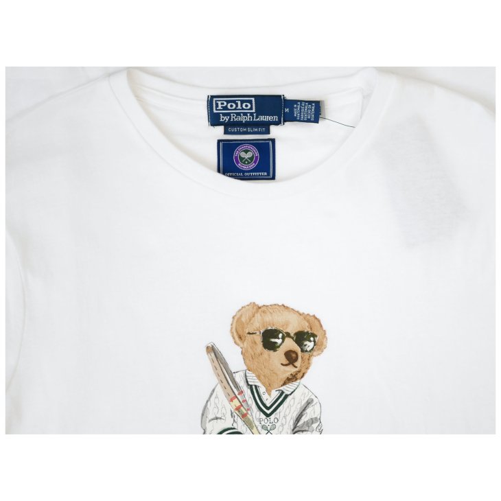 POLO RALPH LAUREN WIMBLEDON CUSTOM SLIM POLO BEAR T-SHIRT