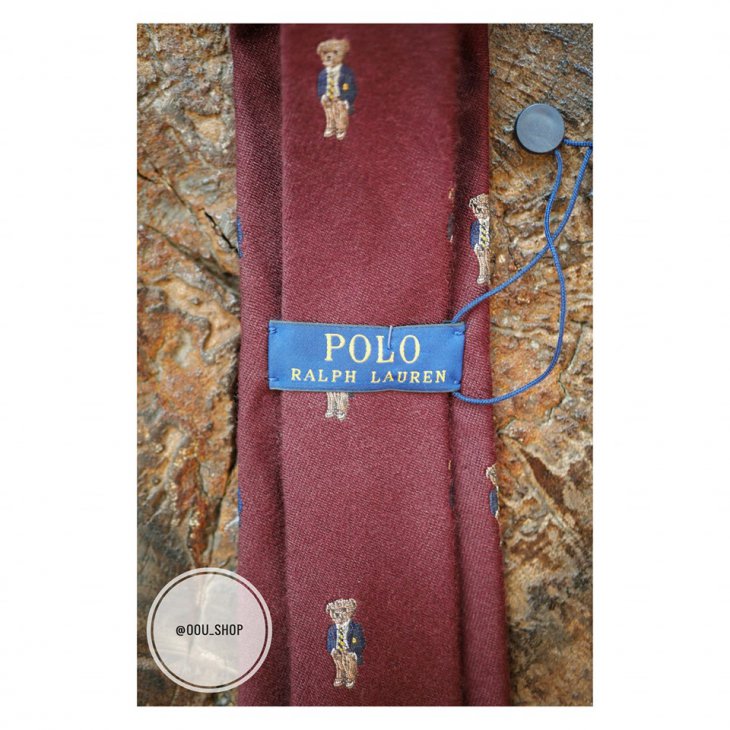 POLO RALPH LAUREN BEAR SILK NARROW TIE