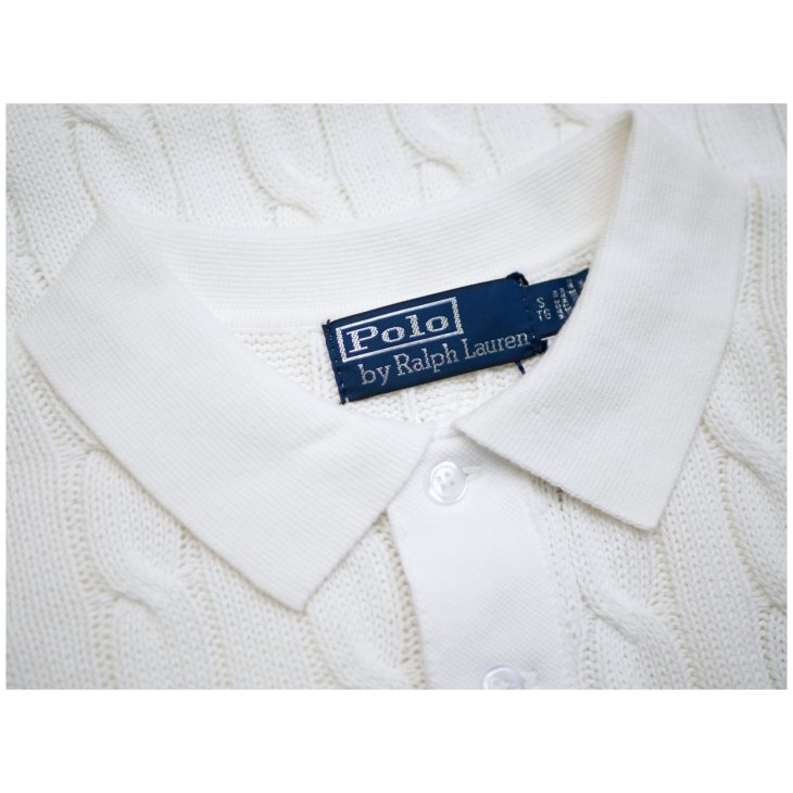 POLO RALPH LAUREN WOMEN CABLE KNIT POLO SHIRT