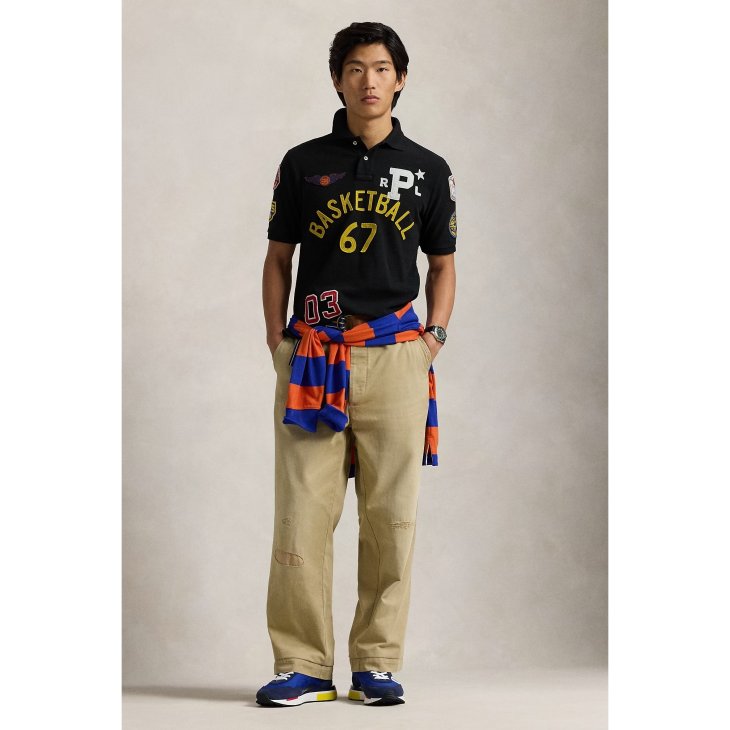 POLO RALPH LAUREN CLASSIC FIT MESH GRAPHIC POLO SHIRT