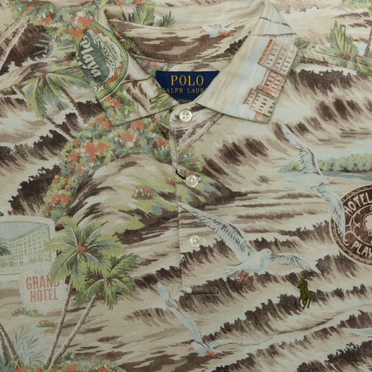 POLO RALPH LAUREN CLASSIC FIT BEACH-PRINT MESH POLO SHIRT