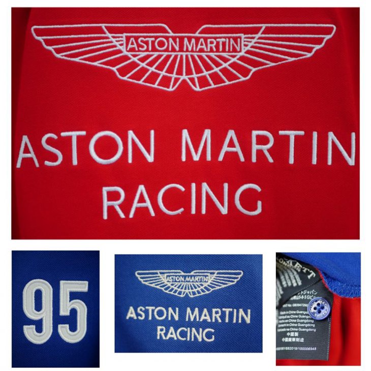 HACKETT ASTON MARTIN RACING Duo-tone cotton-blend short-sleeved polo shirt