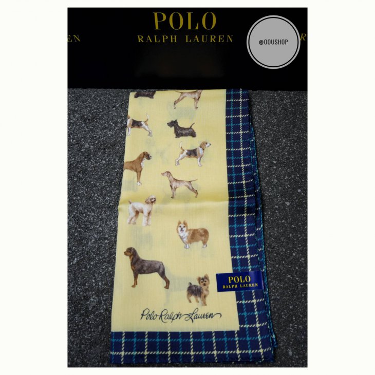 POLO RALPH LAUREN DOG HANDKERCHIEF POCKET SQUARE