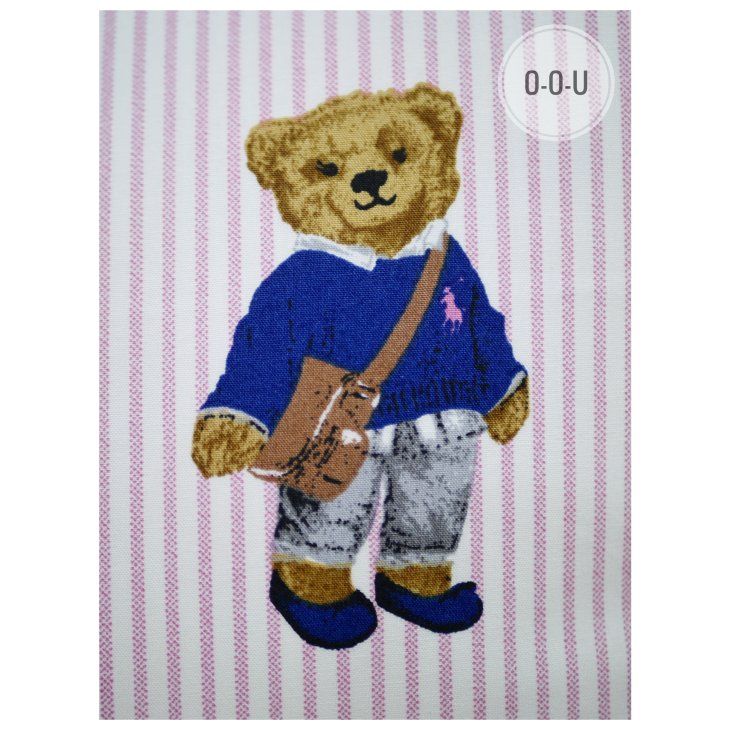 POLO RALPH LAUREN TEDDY BEAR PILLOWCASE COVER PINK STRIPE