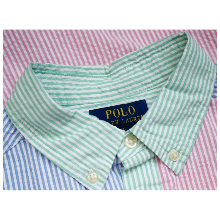 POLO RALPH LAUREN BOYS STRIPED COTTON SEERSUCKER FUN SHIRT