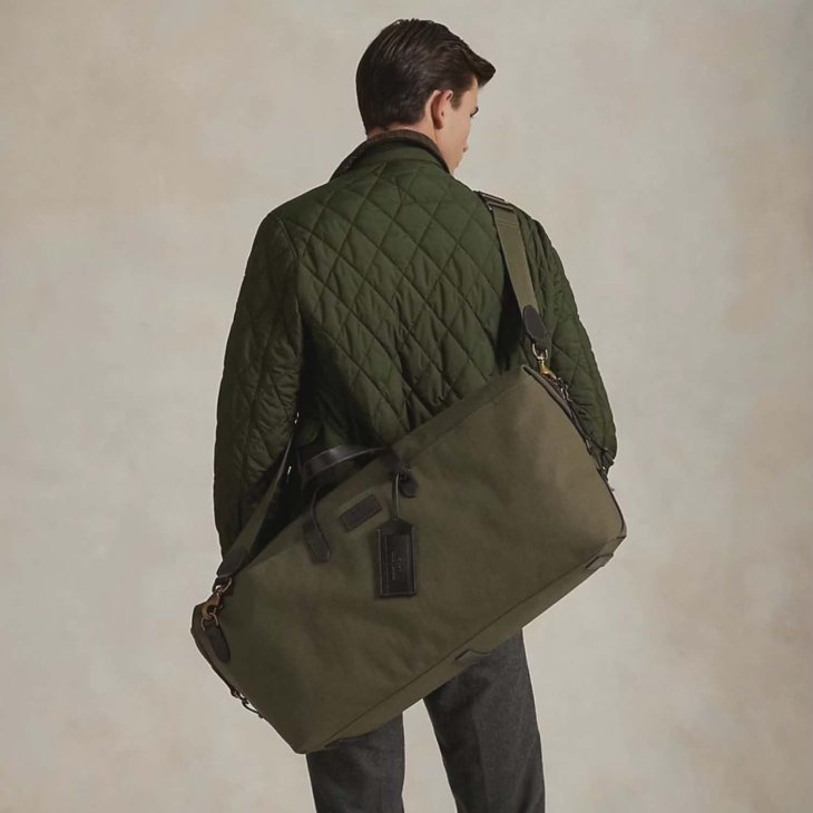 POLO RALPH LAUREN LEATHER-TRIM CANVAS DUFFEL