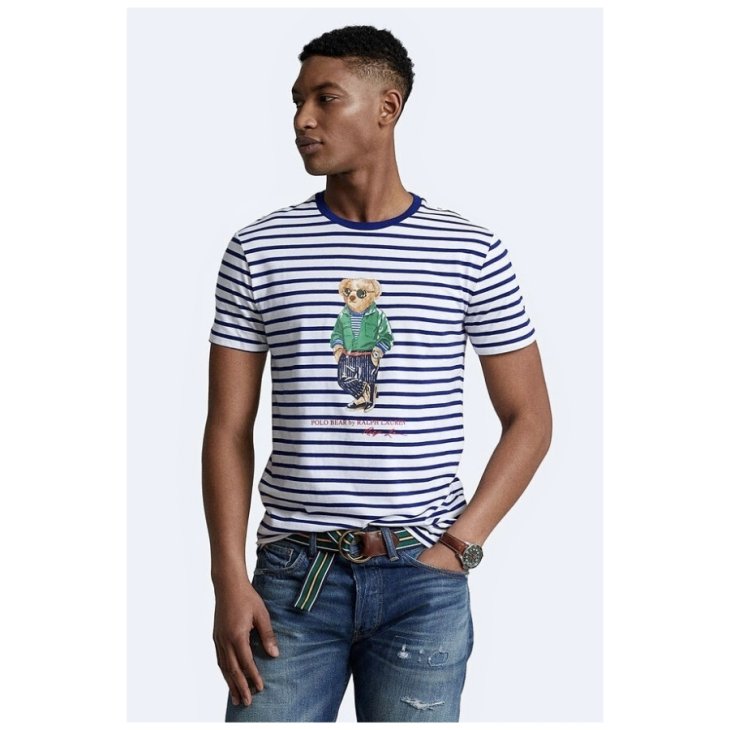 POLO RALPH LAUREN POLO BEAR STRIPED JERSEY T-SHIRT