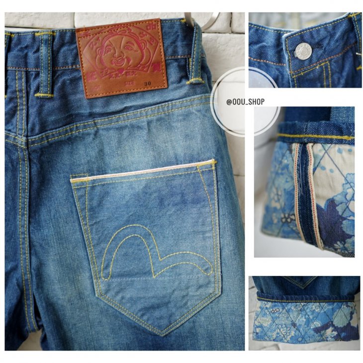 EVISU REGULAR-FIT DENIM SHORTS WITH LOGO EMBROIDERY