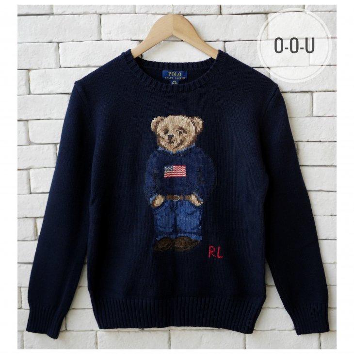 POLO RALPH LAUREN BOYS POLO BEAR COTTON SWEATER