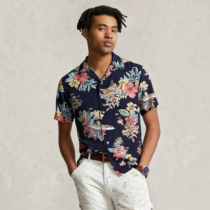 POLO RALPH LAUREN TROPICAL FLORAL CAMP SHIRT