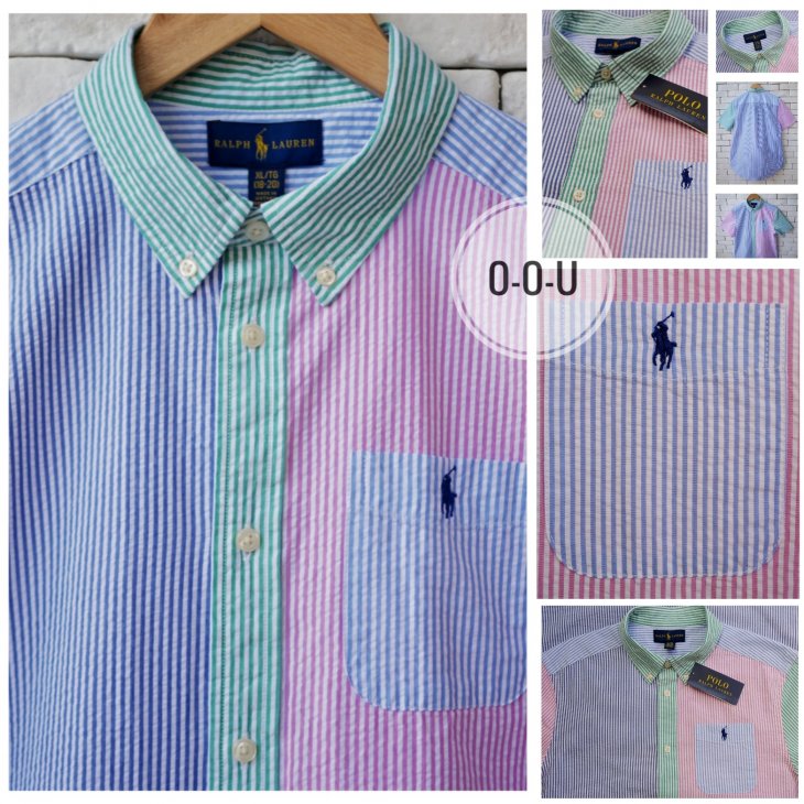 POLO RALPH LAUREN BOYS SEERSUCKER SHORT-SLEEVE FUN SHIRT