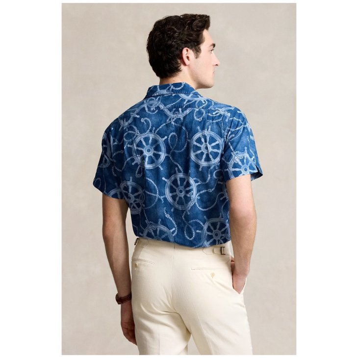 POLO RALPH LAUREN CLASSIC FIT COTTON LINEN CAMP SHIRT