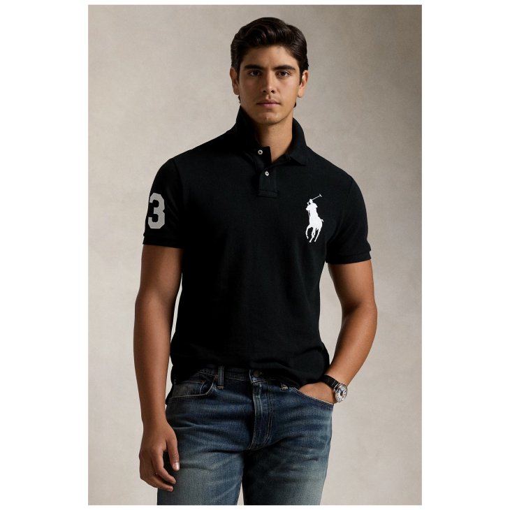 POLO RALPH LAUREN CUSTOM SLIM FIT BIG PONY MESH POLO SHIRT