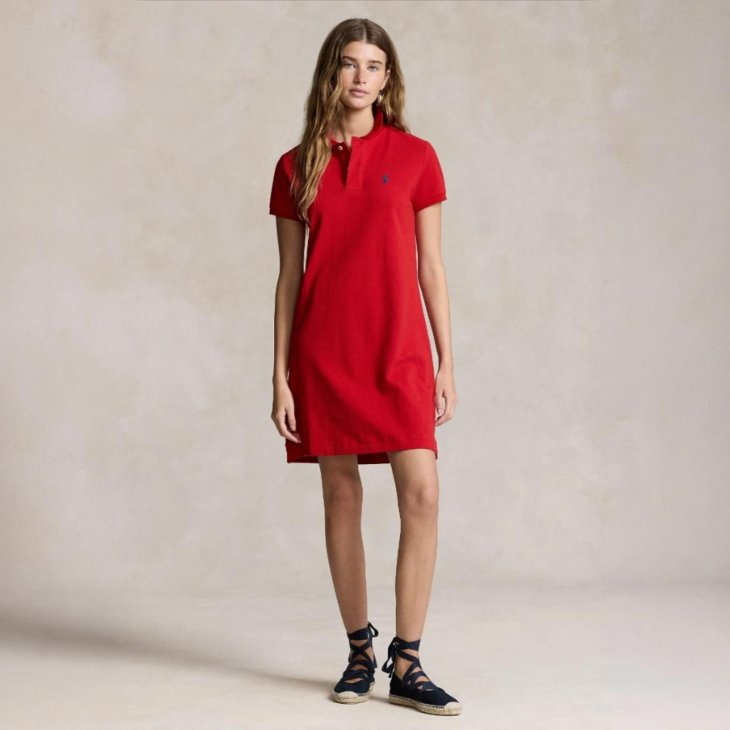 POLO RALPH LAUREN COTTON MESH POLO DRESS