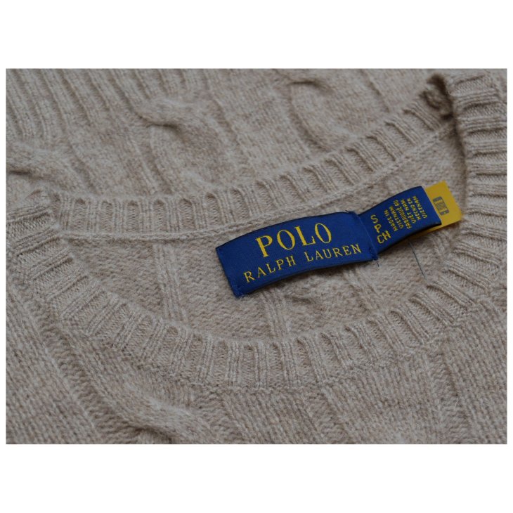 POLO RALPH LAUREN CABLE WOOL CREWNECK SWEATER