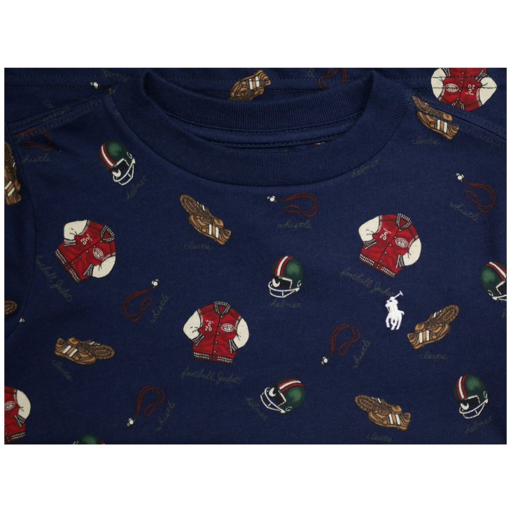 POLO RALPH LAUREN KIDS VARSITY INSPIRED PRINT COTTON T-SHIRT