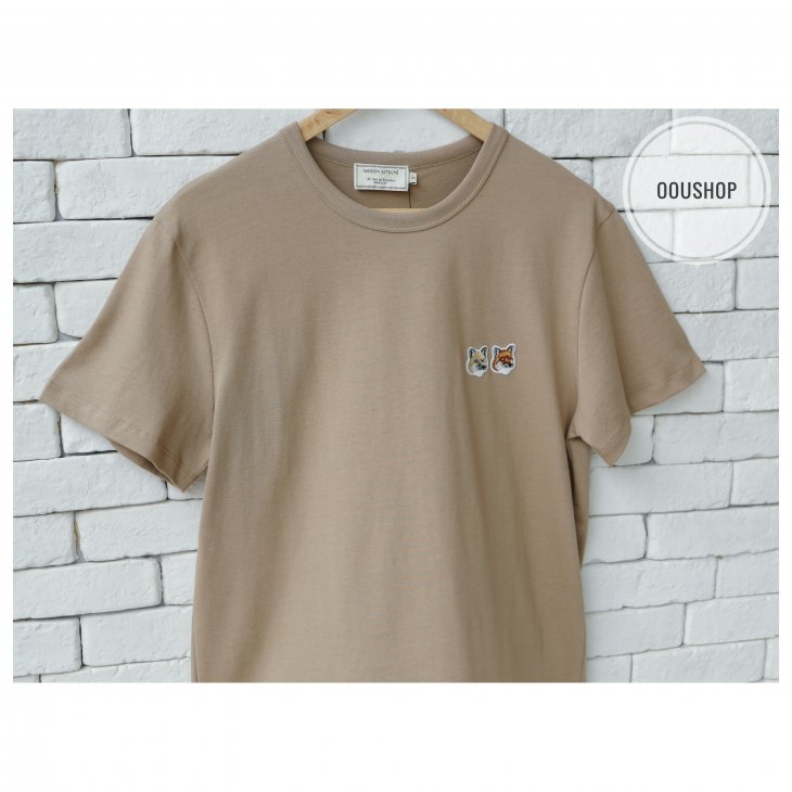 MAISON KITSUNE TEE-SHIRT DOUBLE FOX HEAD PATCH