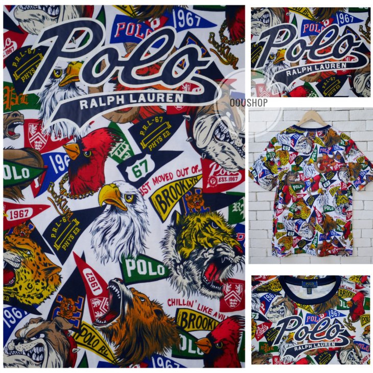 POLO RALPH LAUREN BOYS COTTON YALE 2 VARSITY  PENNANT T-SHIRT