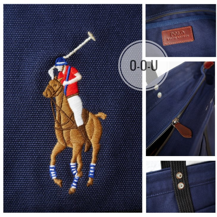 POLO RALPH LAUREN BIG PONY CANVAS TOTE BAG