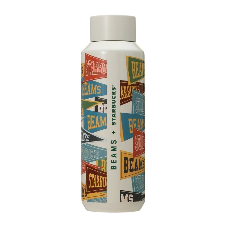 BEAMS x Starbucks Recycled Stainless Steel Bottle Pennant Design [473ml]