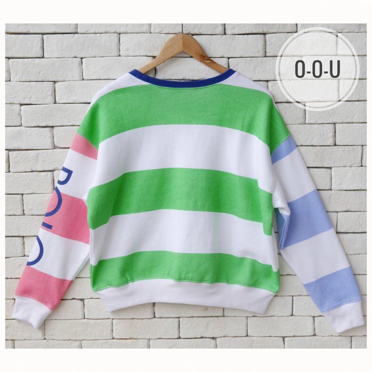 POLO RALPH LAUREN GIRLS STRIPED FLEECE SWEATSHIRT