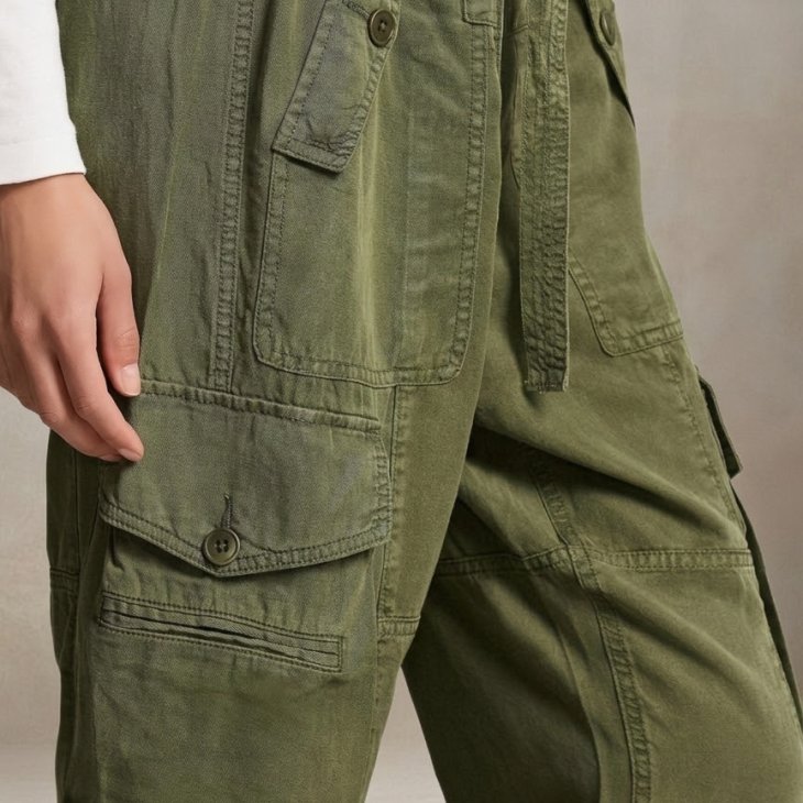 POLO RALPH LAUREN WOMEN LINEN-BLEND TWILL CARGO PANT