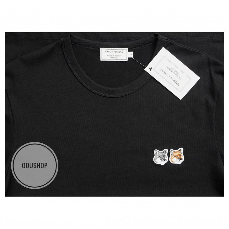 MAISON KITSUNE TEE-SHIRT DOUBLE FOX HEAD PATCH