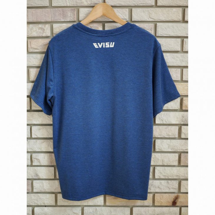 EVISU Denim Seagull Appliquéd T-shirt in Heather Blue