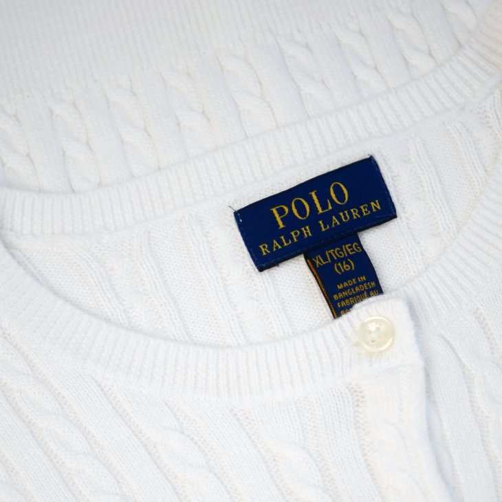 POLO RALPH LAUREN GIRLS MINI-CABLE COTTON CARDIGAN
