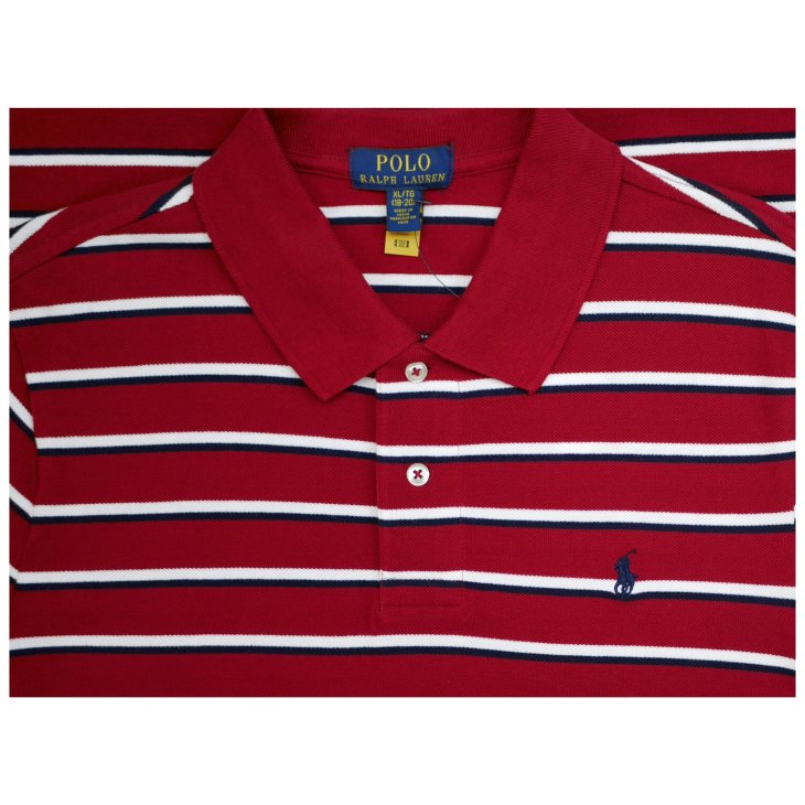 POLO RALPH LAUREN BOYS STRIPED MESH POLO SHIRT