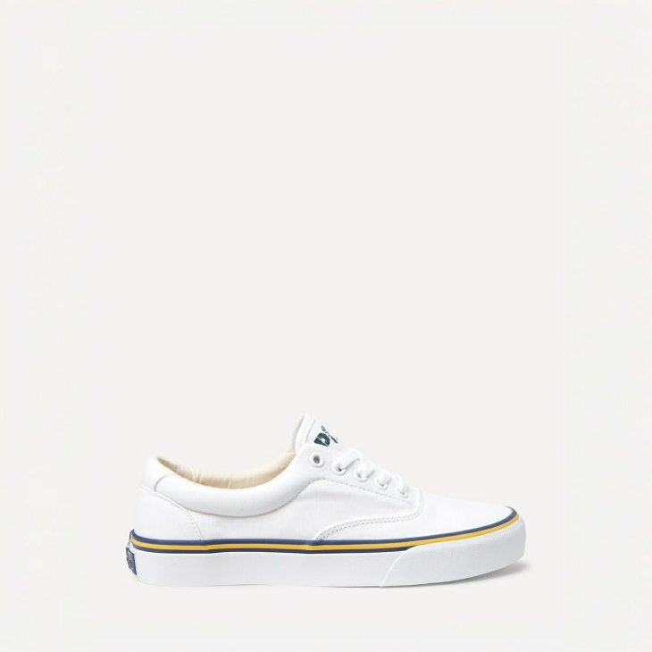 POLO RALPH LAUREN LOGO COTTON CANVAS TRAINER