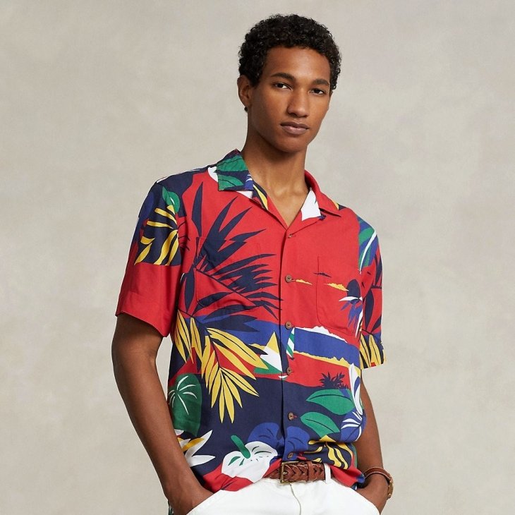 POLO RALPH LAUREN CLASSIC FIT HOFFMAN PRINT CAMP SHIRT