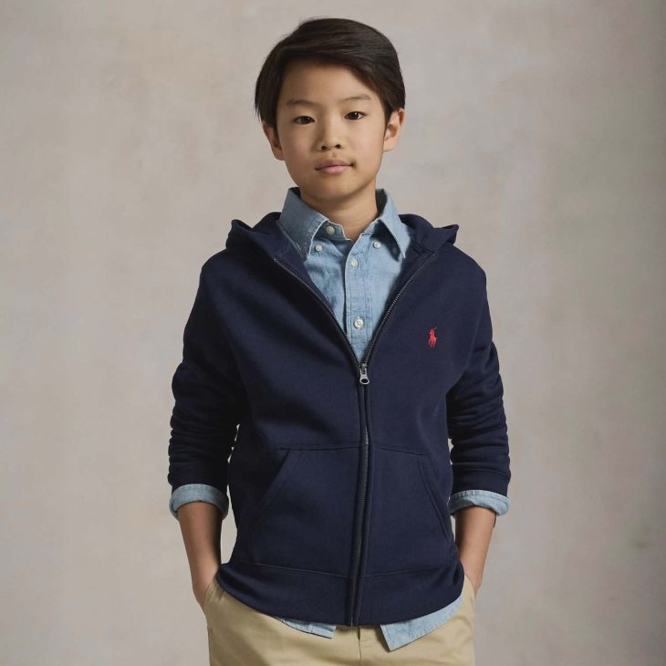 POLO RALPH LAUREN BOYS FLEECE FULL-ZIP HOODIE