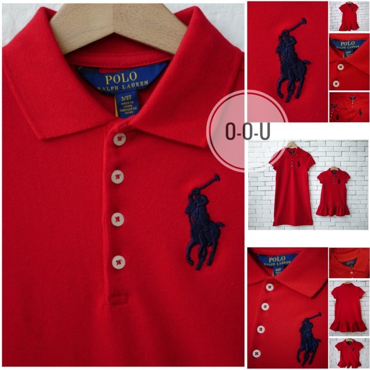 POLO RALPH LAUREN KIDS BIG PONY COTTON MESH POLO DRESS