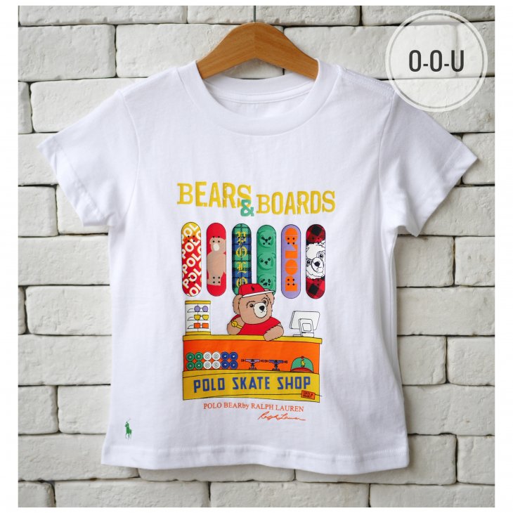 POLO RALPH LAUREN POLO BEAR KIDS COTTON JERSEY T-SHIRT