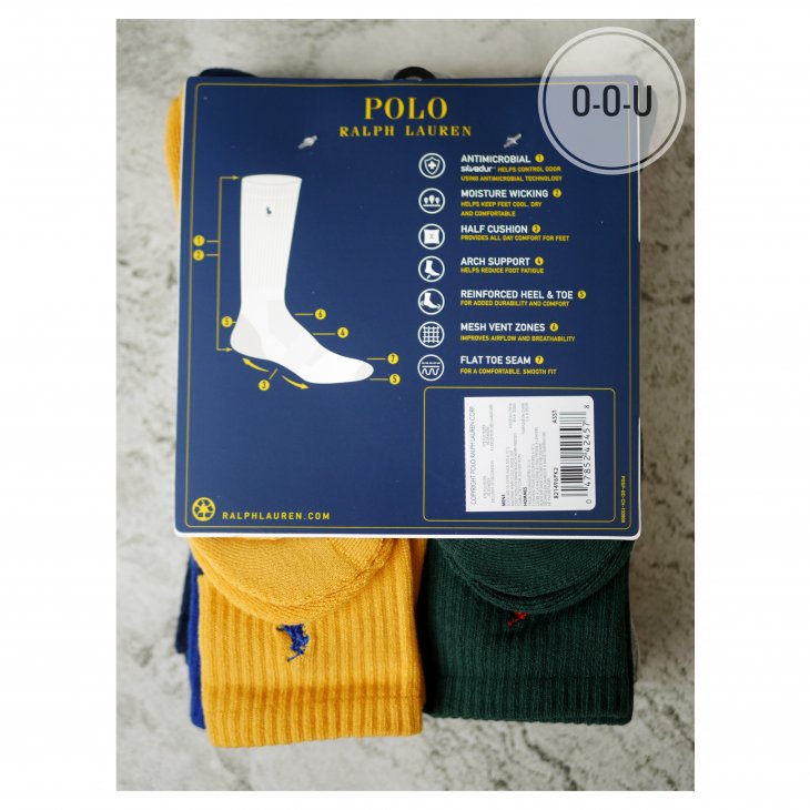 POLO RALPH LAUREN LOGO CREW SOCK 6-PACK