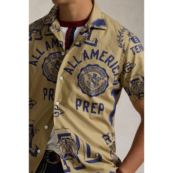 POLO RALPH LAUREN CLASSIC FIT COTTON LINEN CAMP SHIRT
