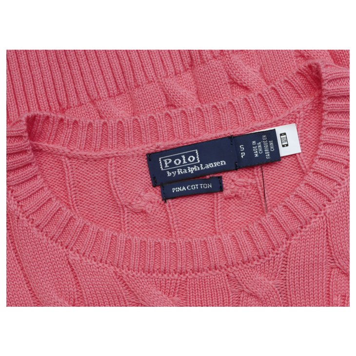 ️POLO RALPH LAUREN WOMEN CABLE-KNIT COTTON SHORT-SLEEVE SWEATER